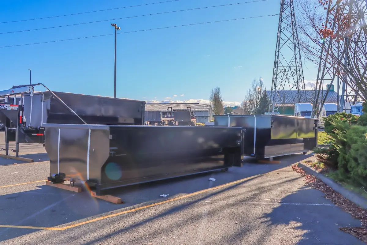Roll-off dumpster ready for waste disposal at job site for Residential Dumpster Rental in Clovis
